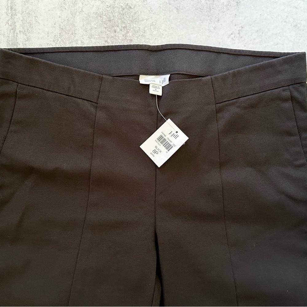 NWT J.Jill Black Essential Cotton Stretch Ankle Pants, Size 8 Petite